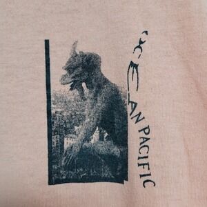 Ocean Pacific Monster Pivot Womens XL Shirt Pink  1980s USA Godzilla Vintage OP